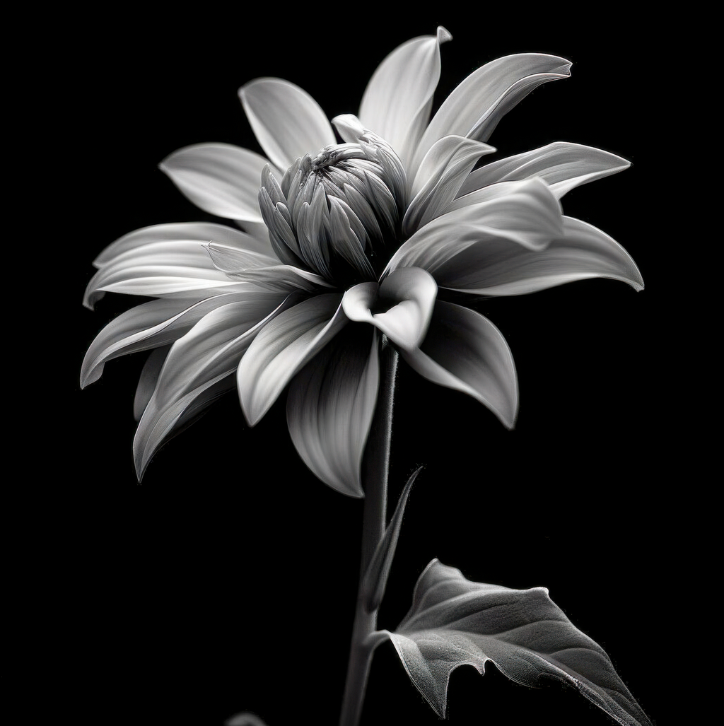 White Flower Series 02 - Botanical Monochrome