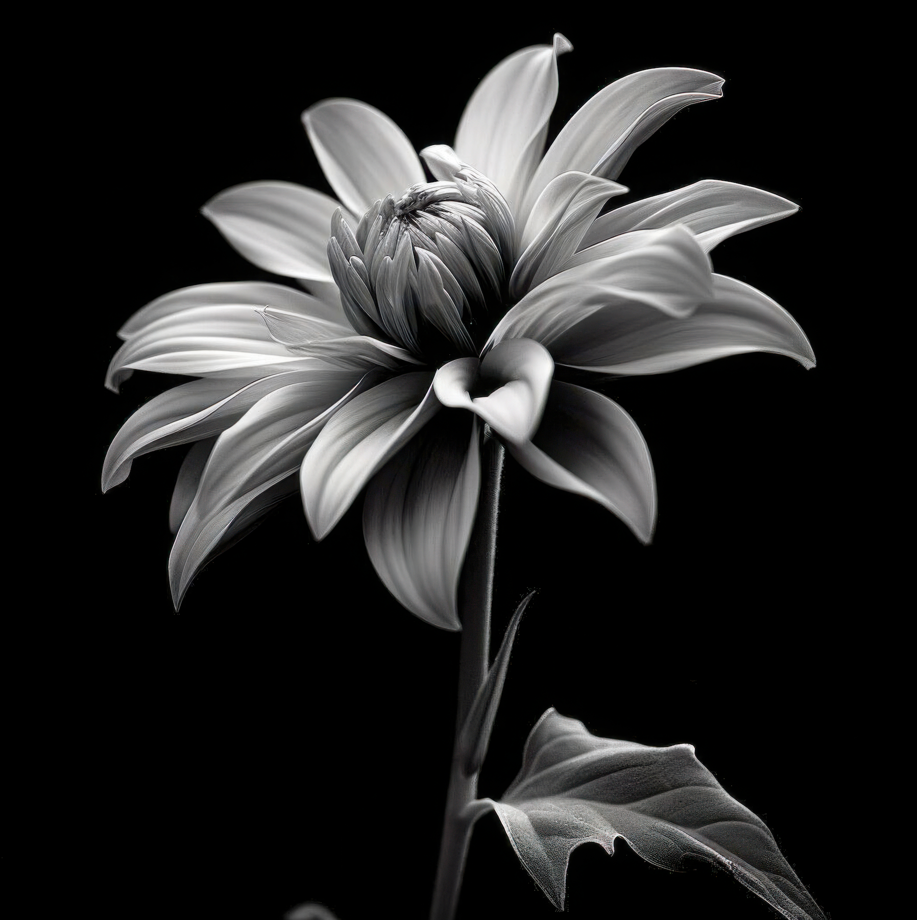 White Flower Series 02 - Botanical Monochrome