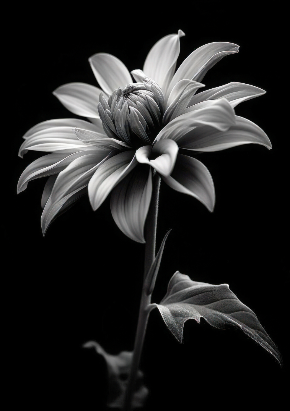 White Flower Series 02 - Botanical Monochrome