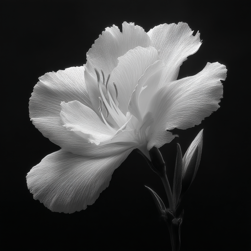 White Flower Series 04 - Botanical Monochrome