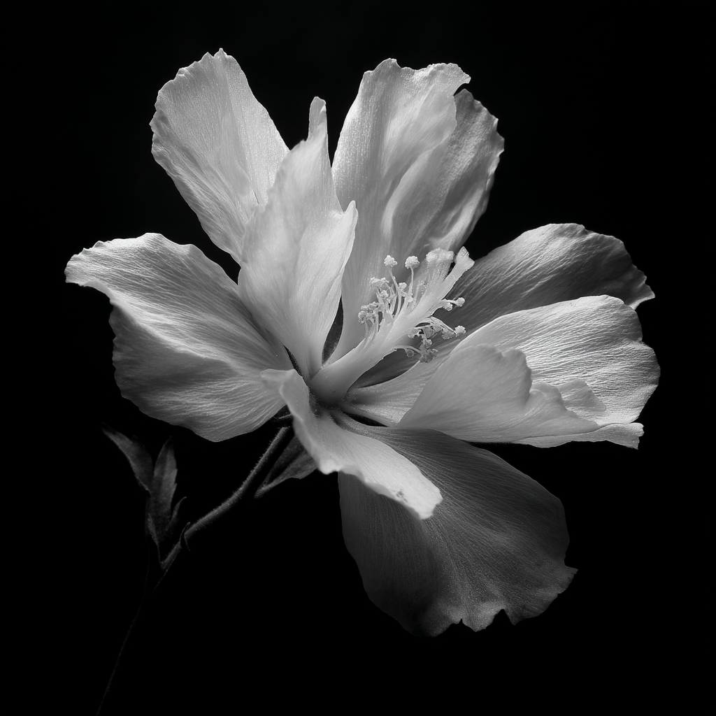 White Flower Series 05 - Botanical Monochrome